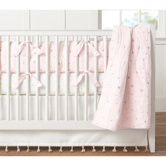 Emily & Meritt x Pottery Barn Kids White Tassel Crib Skirt - Picture 3 of 7